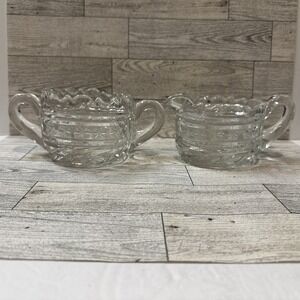 MCKEE INNOVATION #407 Cream‎ (3.5x2.5") & Sugar Bowl (3.75x2.75") Vintage